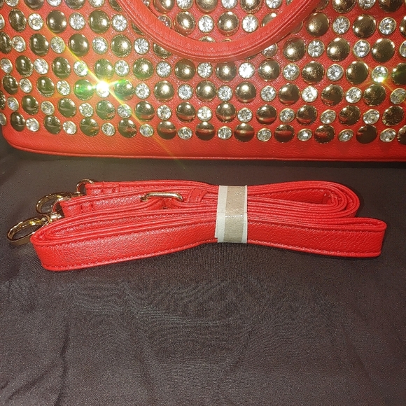 NX Red Studded Top-Handle Satchel – NWT - Picture 3 of 9